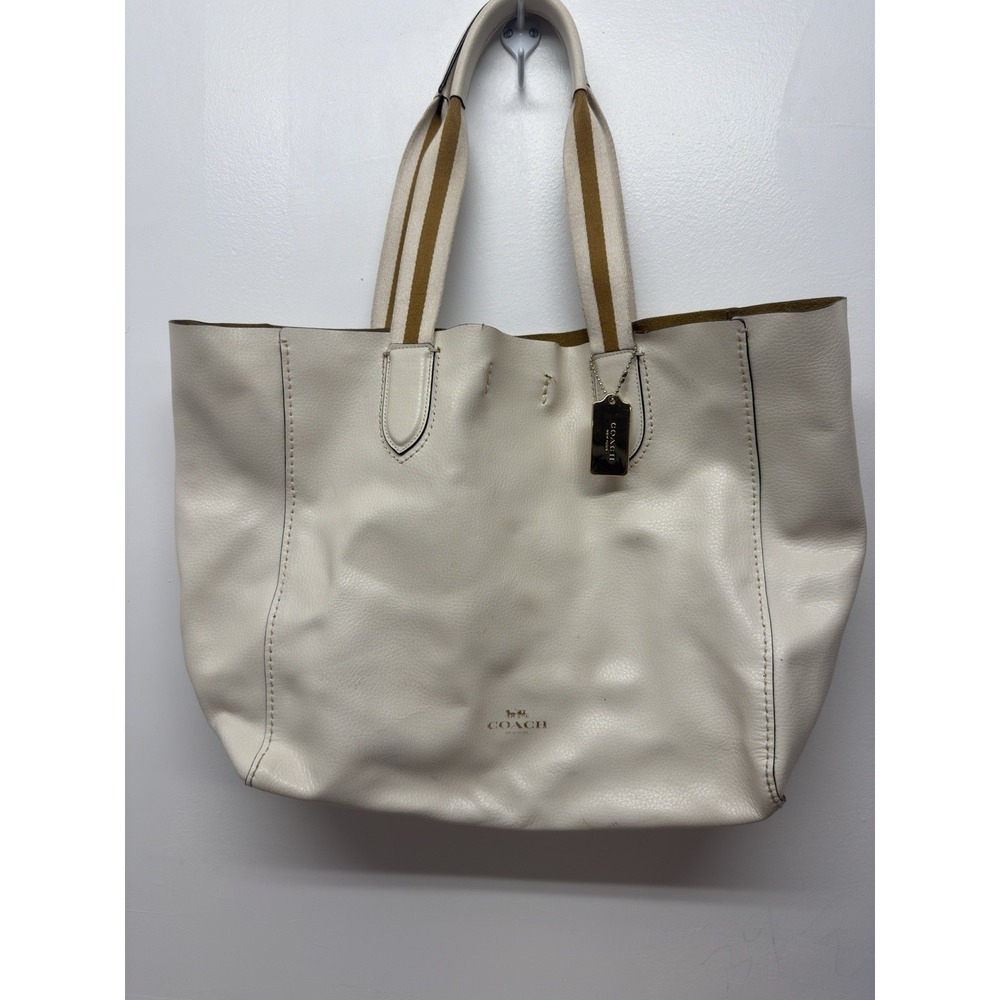 Coach F58660 Soft Chalk Pebble Leather Derby‎ Tote $298 MSRP #12